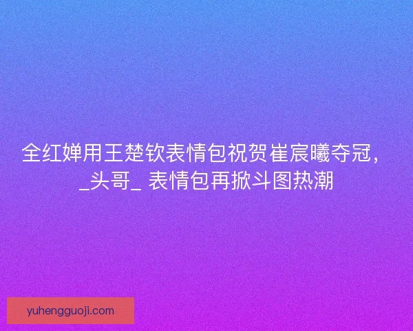 全红婵用王楚钦表情包祝贺崔宸曦夺冠，_头哥_ 表情包再掀斗图热潮